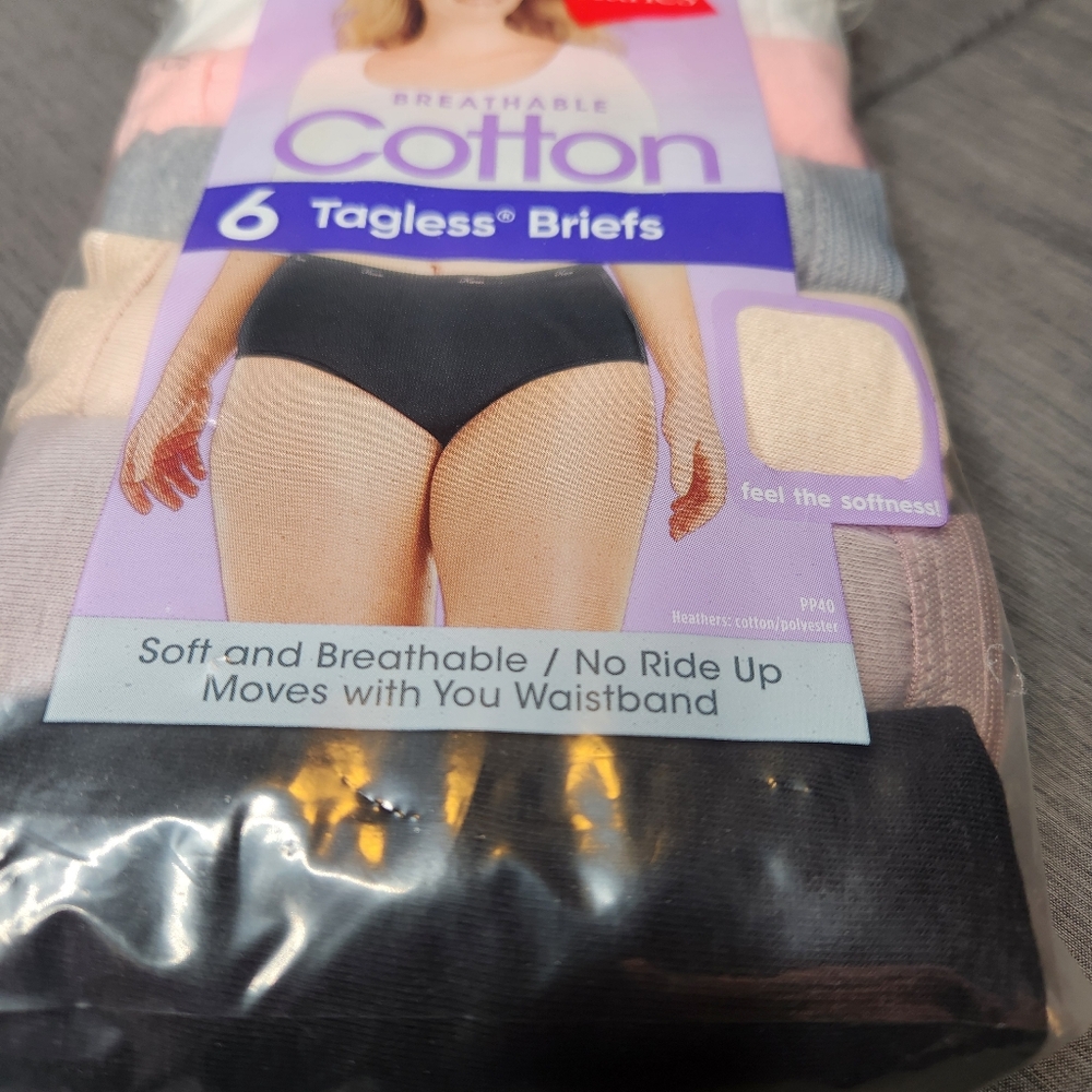 Hanes Cotton Tagless Brief Panties - Picture 2 of 6